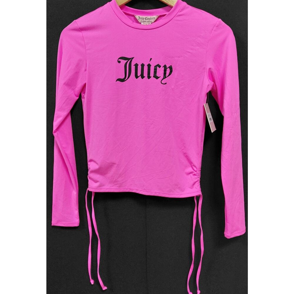 NWT Juicy Couture Pink Long Sleeve Top Solid Knit Women Size S